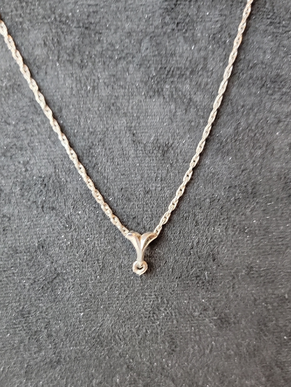 Vintage Sterling Silver Minimal Drop Pendant Necklace
